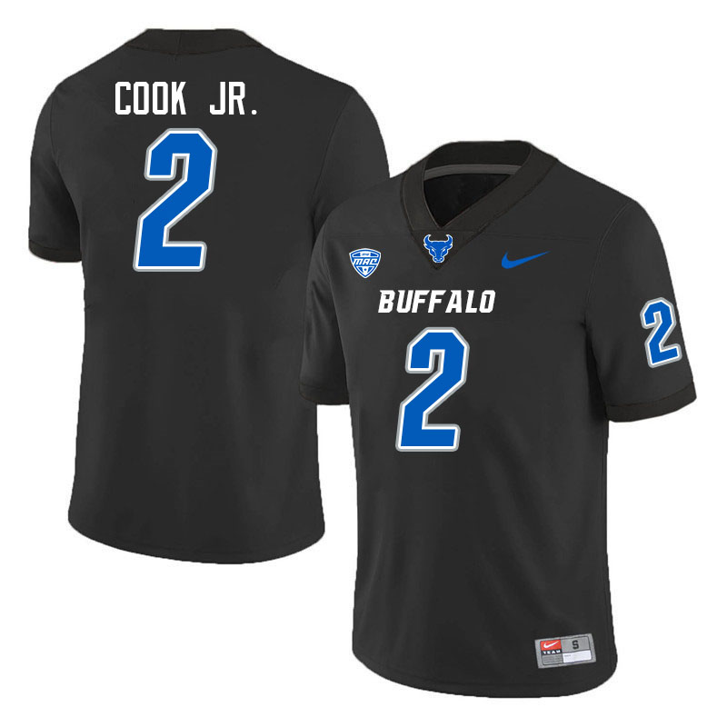 Buffalo Bulls #2 Ron Cook Jr. College Football Jerseys Stitched Sale-Black